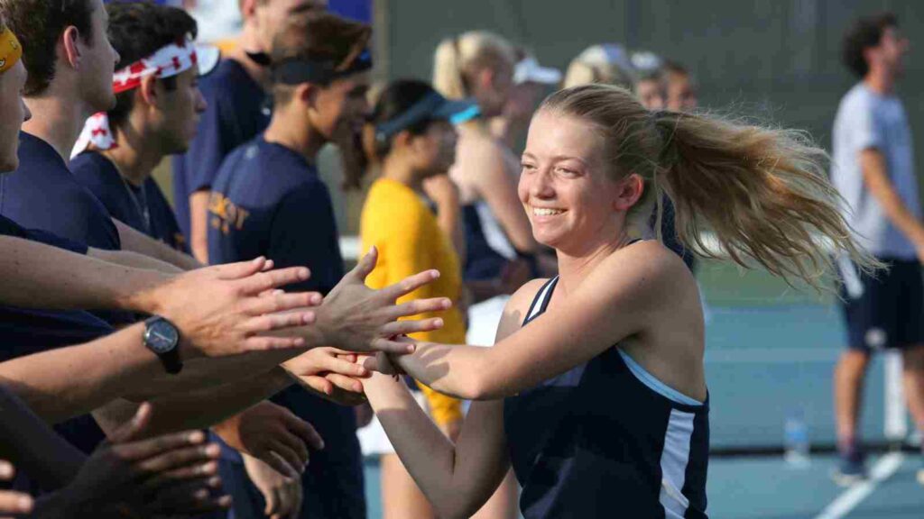 Student running in an athletic event.