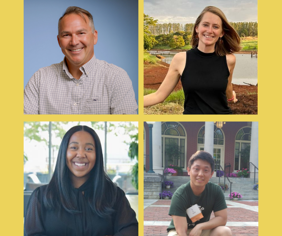 four separate headshots of people smiling in one composite image